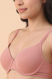Zivame Padded Regular Wired Medium Coverage Tshirt Bra - Rose Tan — thumbnail 5